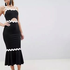 Black and white Midi dress